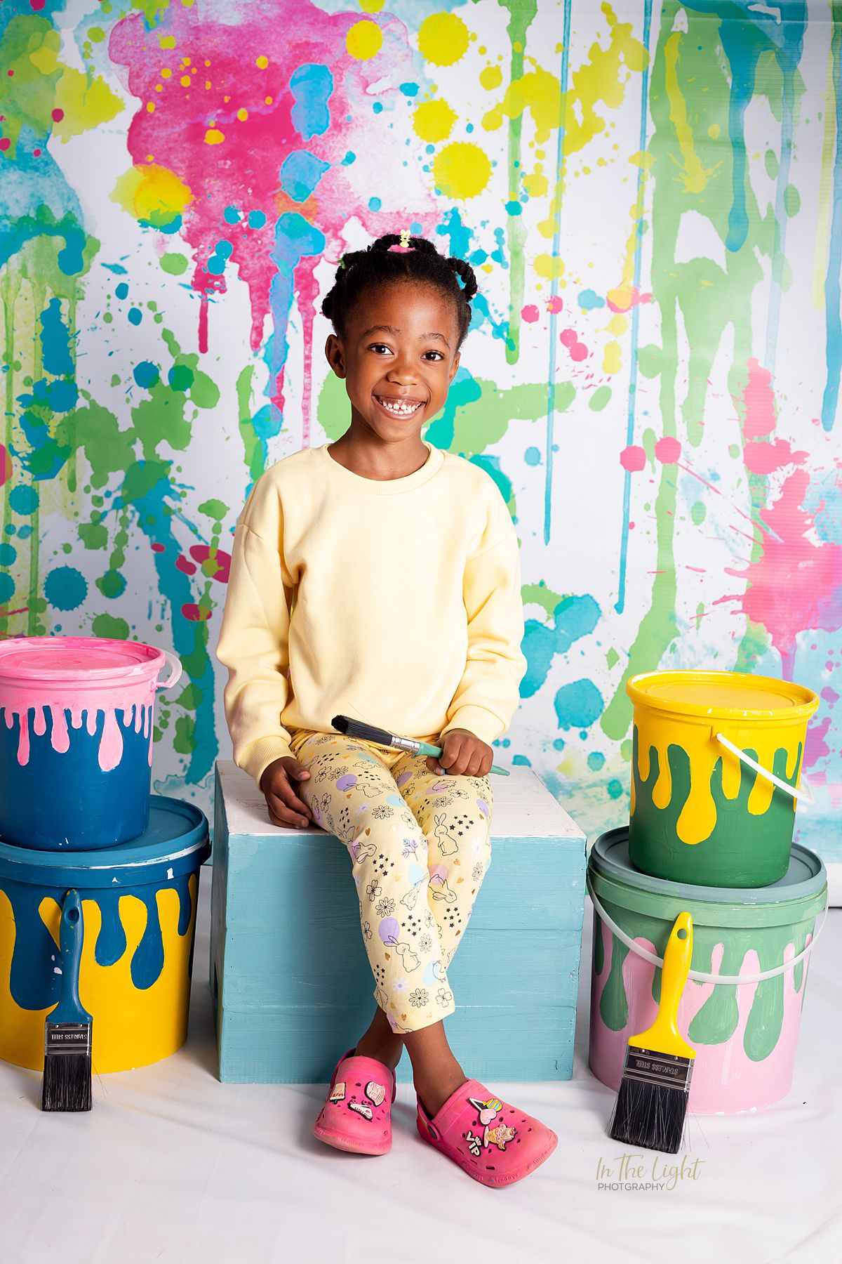 Preschool photo of a girl having fun at their annual nursery school photo day in Pretoria